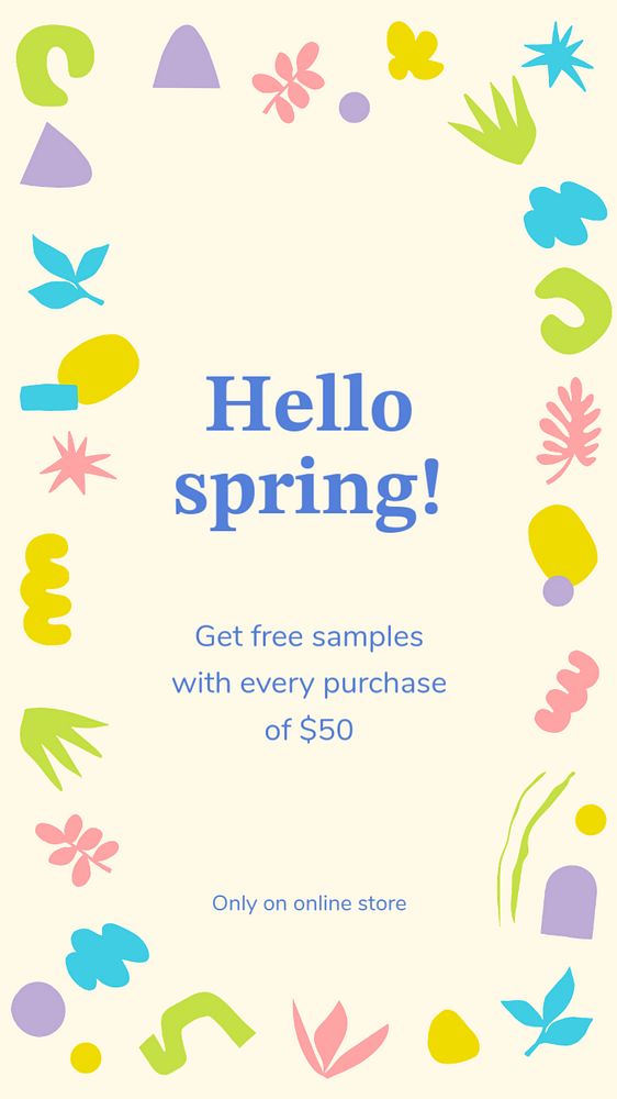 Editable instagram story template for spring sale promotion 