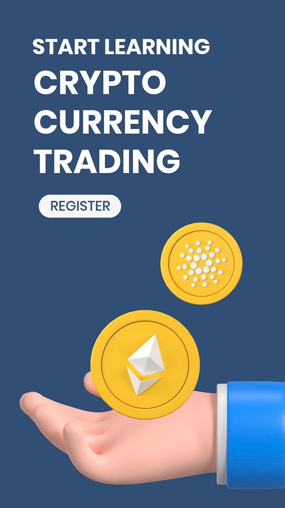 Cryptocurrency Instagram story template, digital finance