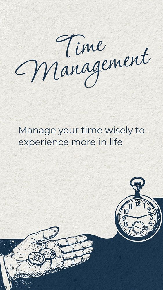 Time management, Instagram story template, editable business design