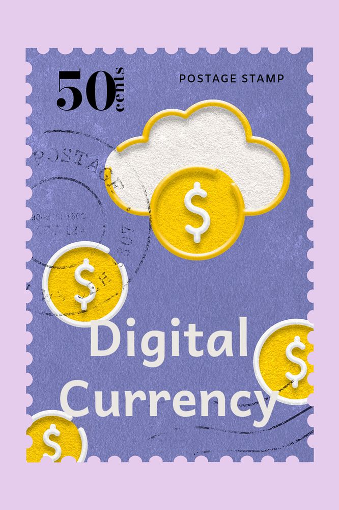 Digital currency, Pinterest post template, editable business design