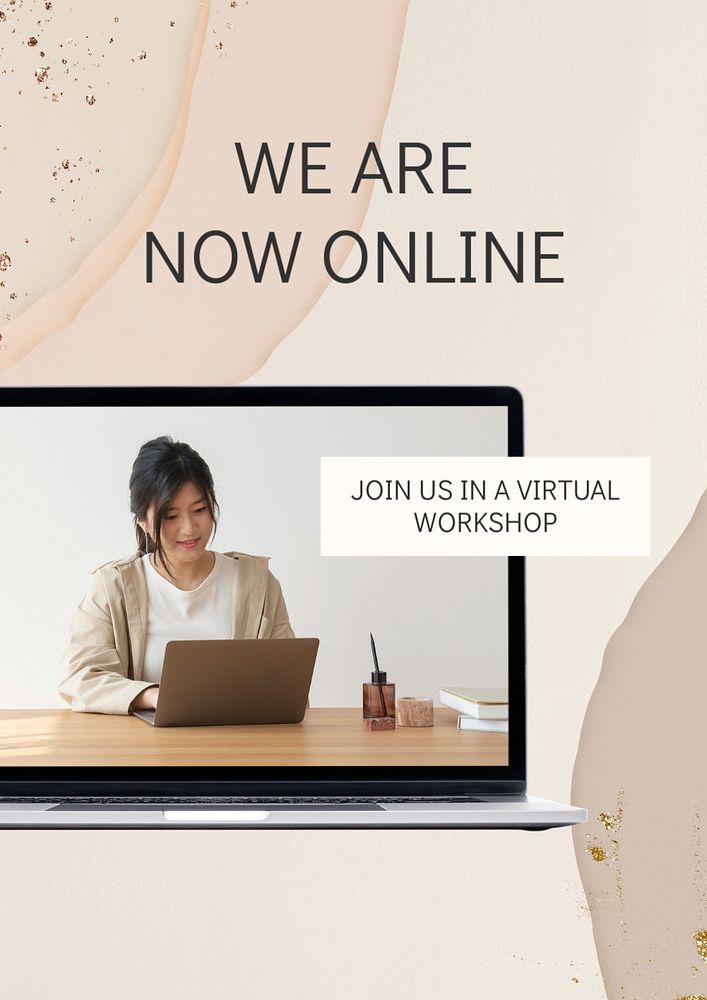 We are online poster template, editable design