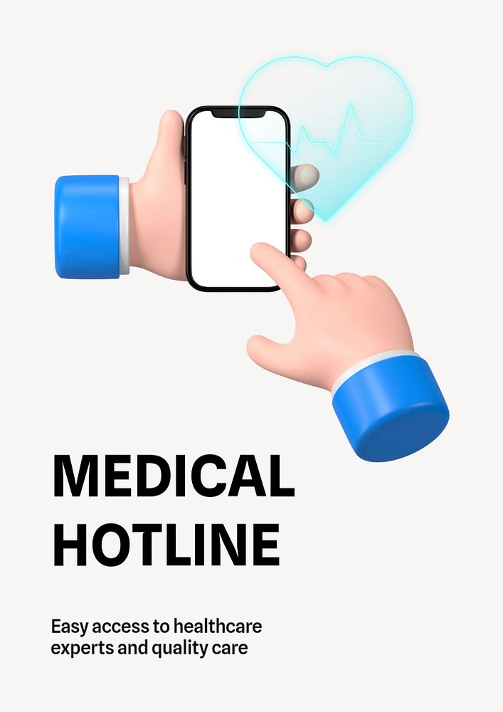 Medical hotline ad poster template, editable design