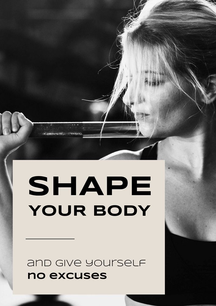 Shape your body poster template, fitness aesthetic