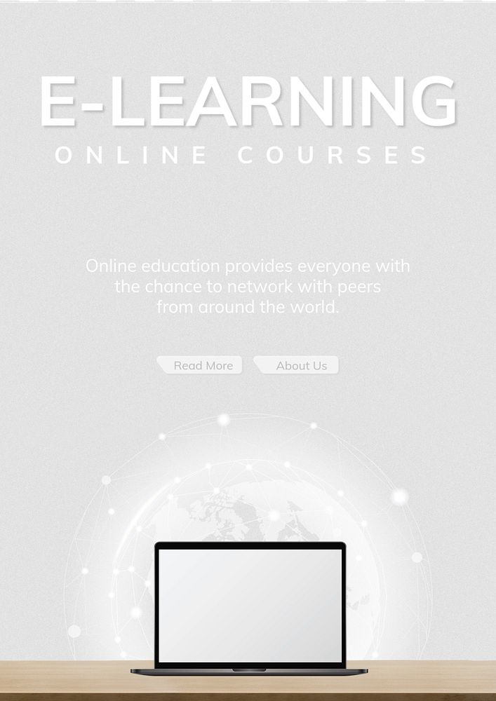 E-learning editable poster template, education technology