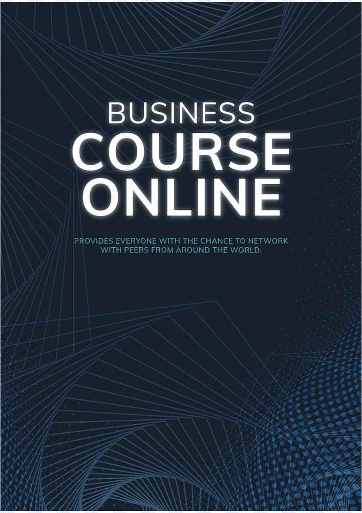 Business course poster template, online education