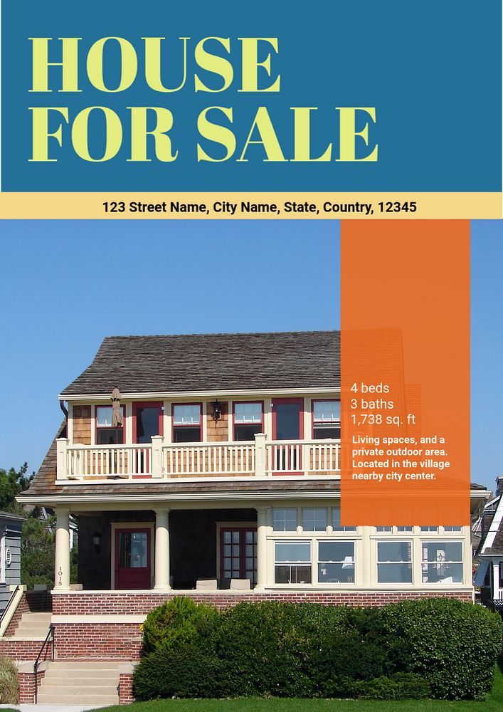 House sale editable poster template design