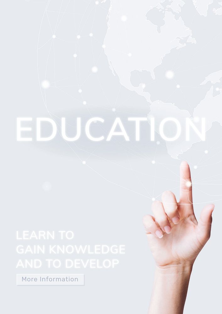 Global education poster template, modern remix