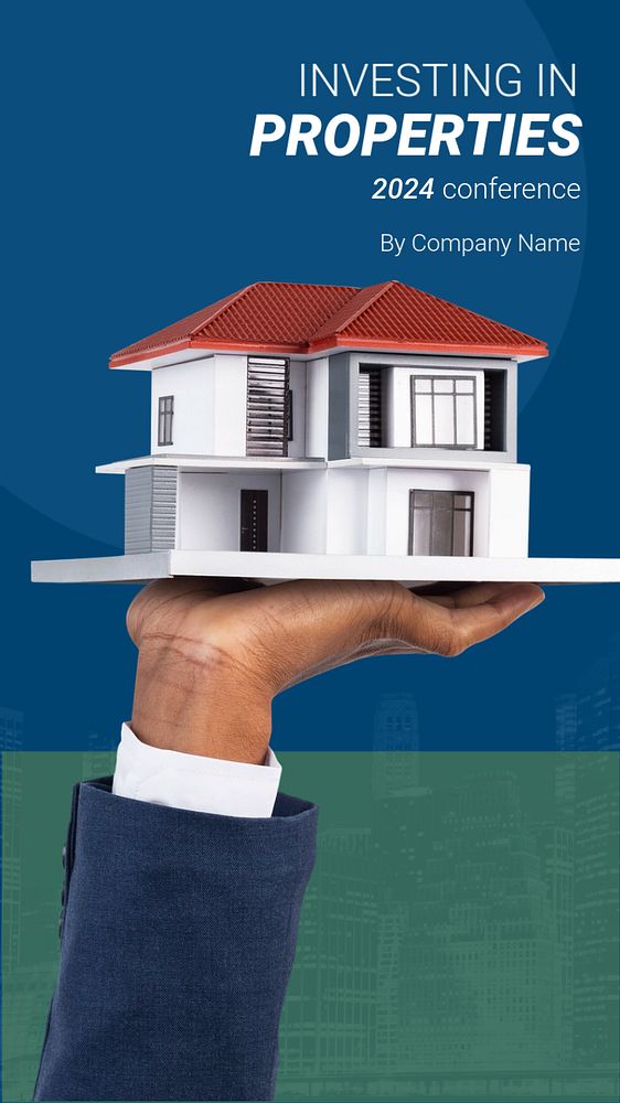 Property investment Instagram story template, editable advertisement