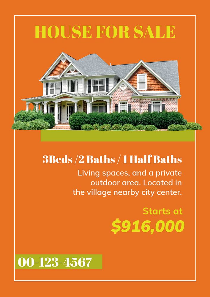 New home editable poster template design