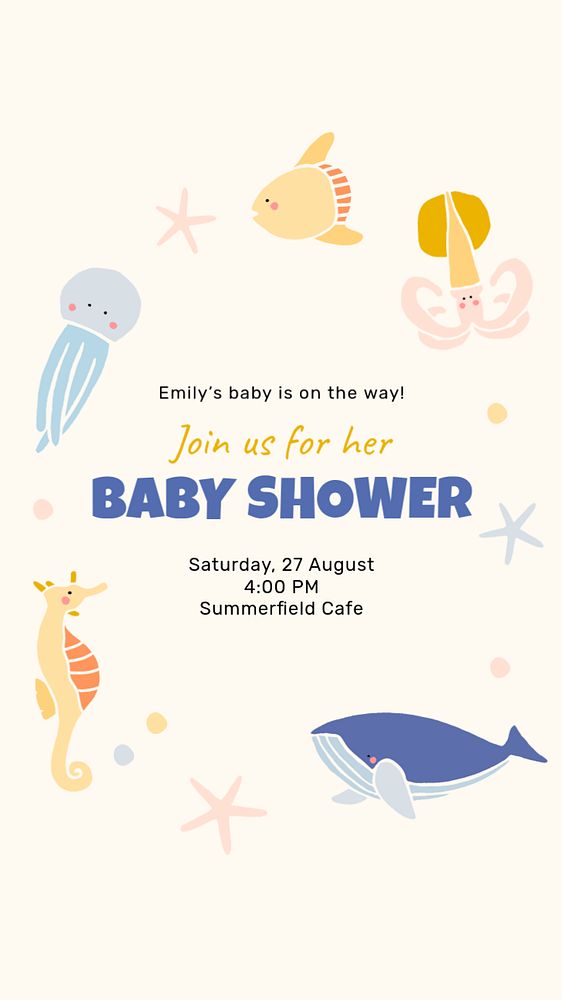 Baby shower celebration template, Instagram story