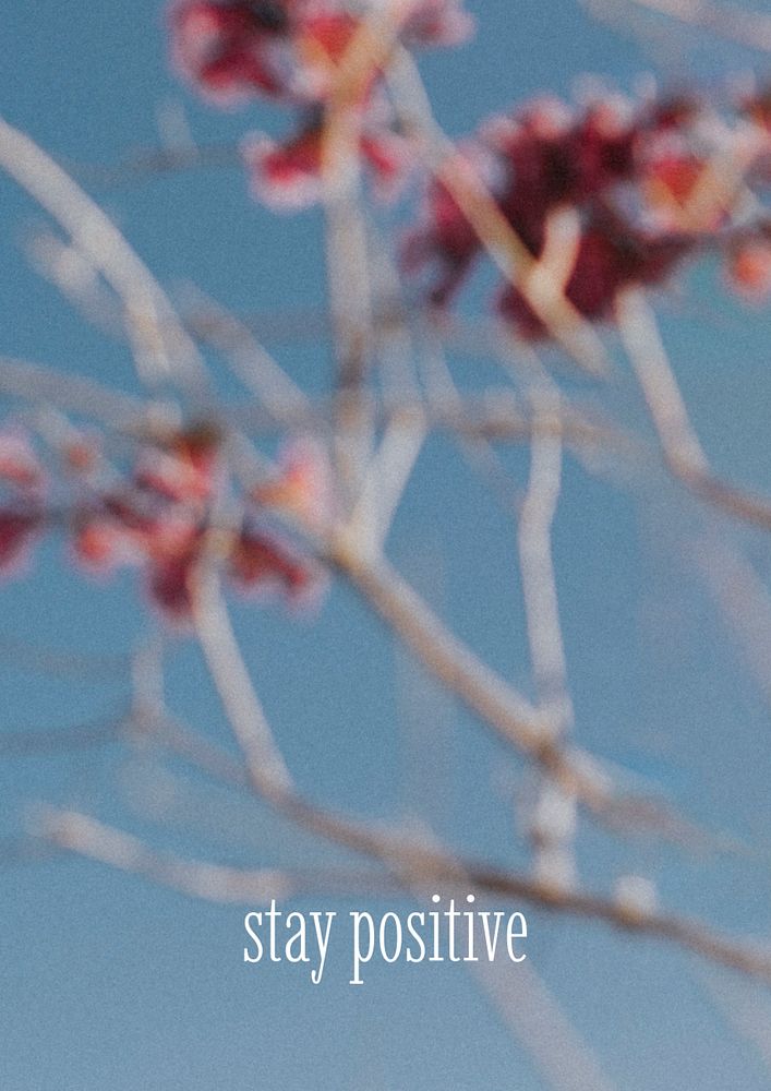 Stay positive poster template, Autumn aesthetic photo