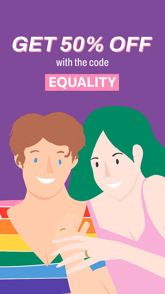 LGBTQ sale Instagram story template, shopping ad campaign