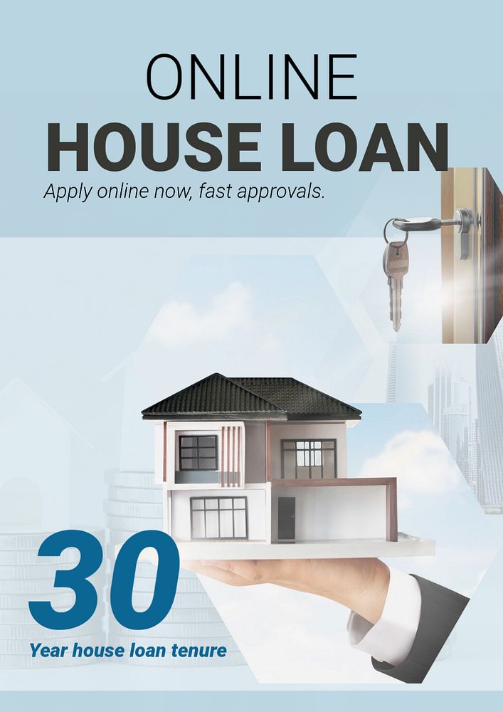 House loan editable poster template design