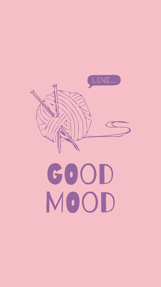 Good mood Instagram story template, knitting editable design