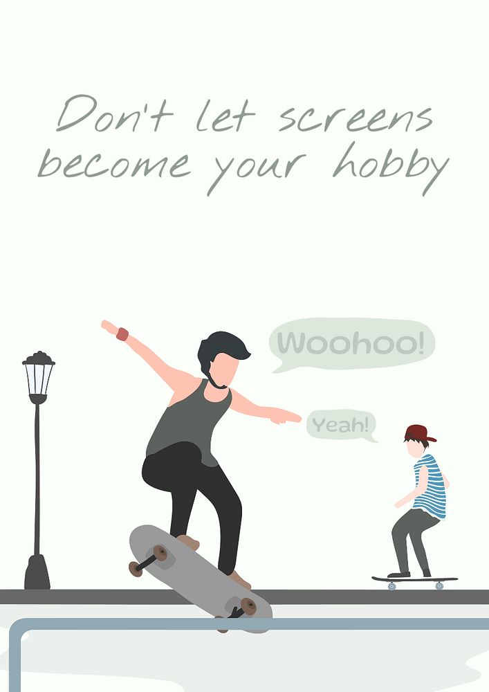 Skateboarder poster template, editable hobby design