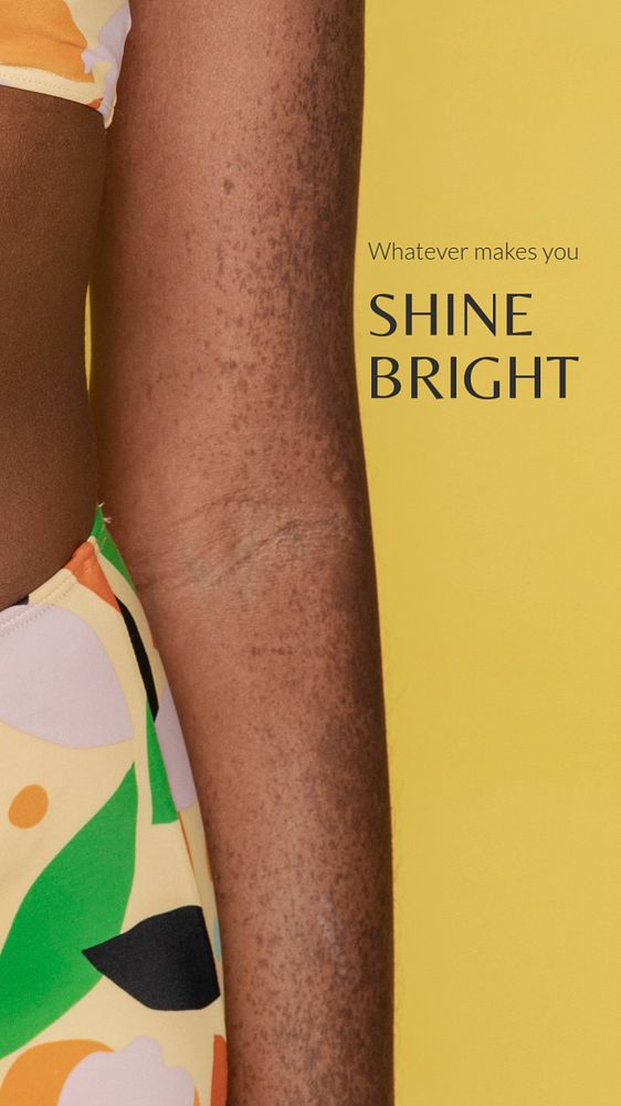 Summer vibes Instagram story template, bikini woman closeup photo