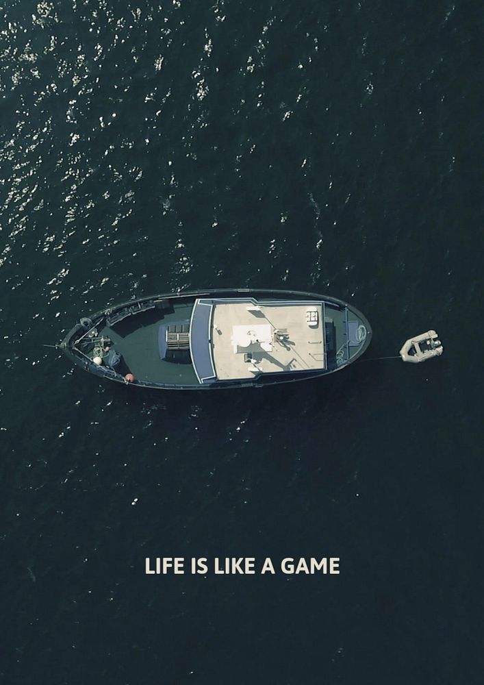 Ocean aesthetic poster template, life is like a game
