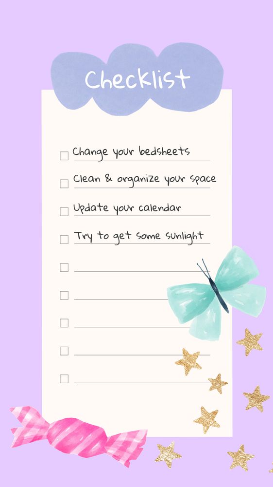 Cute journal social media story template, watercolor design