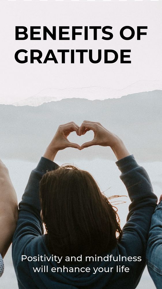Gratitude, lifestyle Instagram story template, editable social media ad