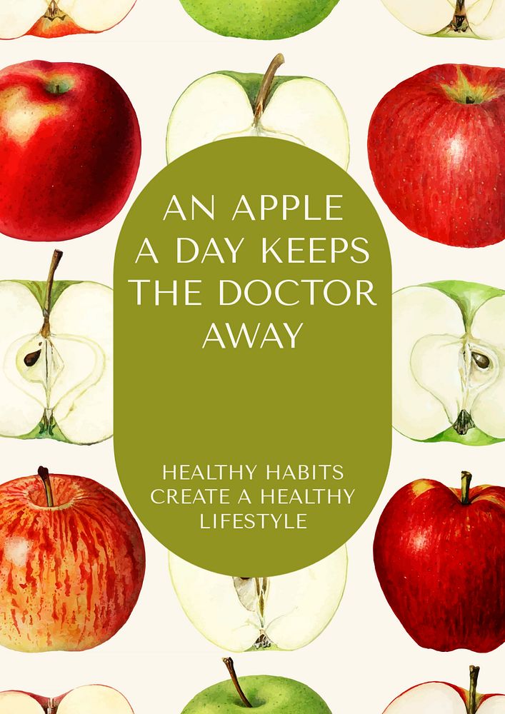 Healthy food poster template, editable design