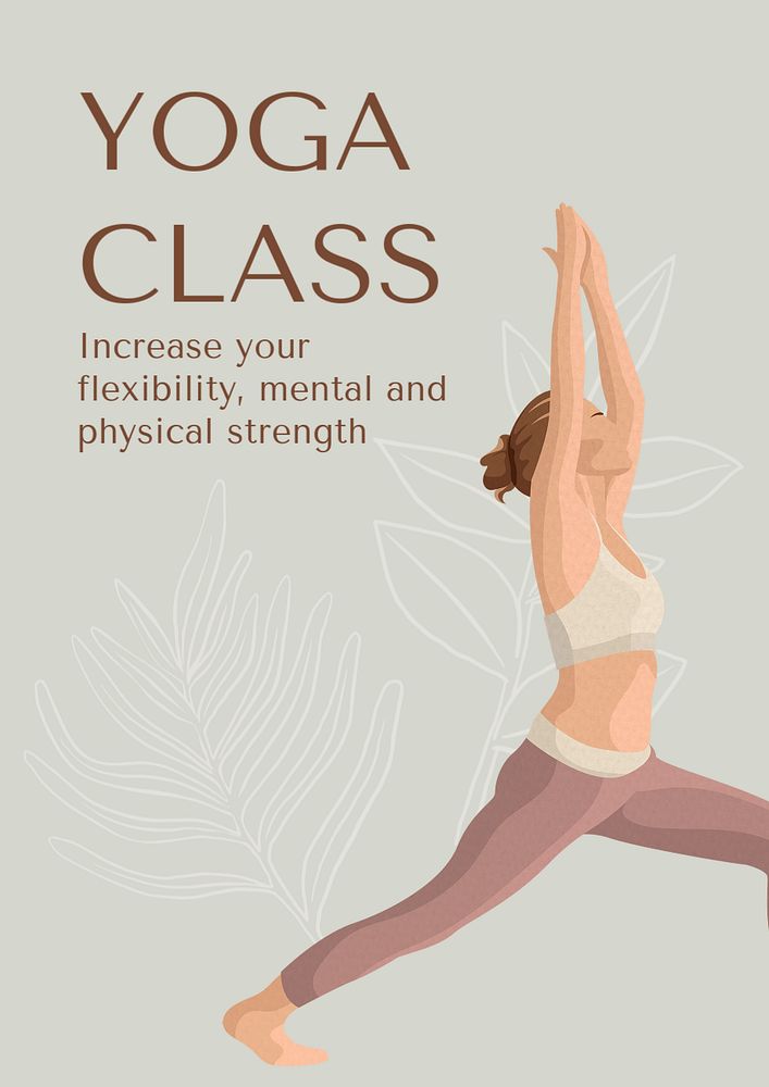 Yoga class poster template, editable design