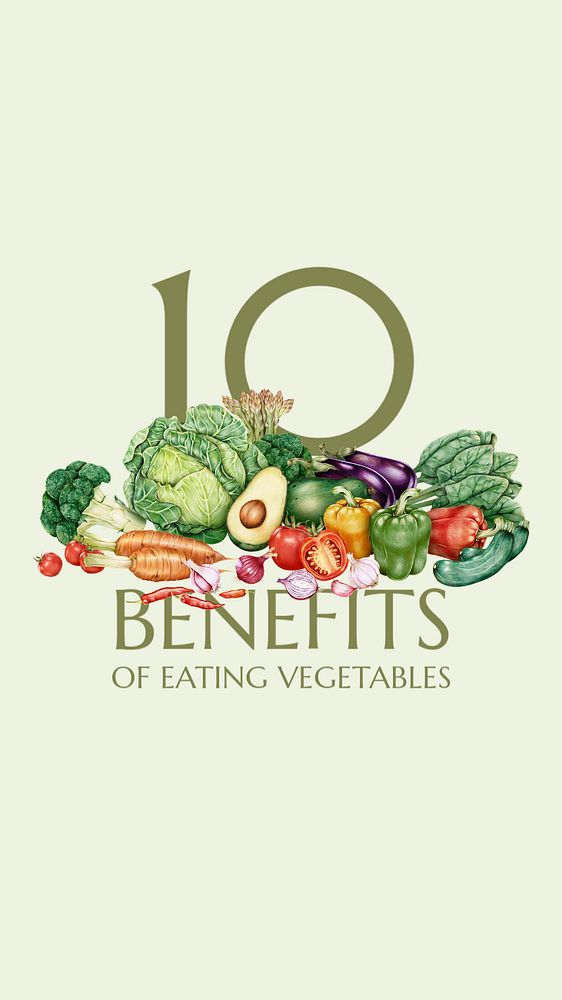 Healthy vegetables Instagram story template, editable social media ad