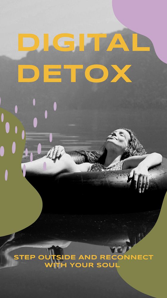 Digital detox Instagram story template, editable social media ad