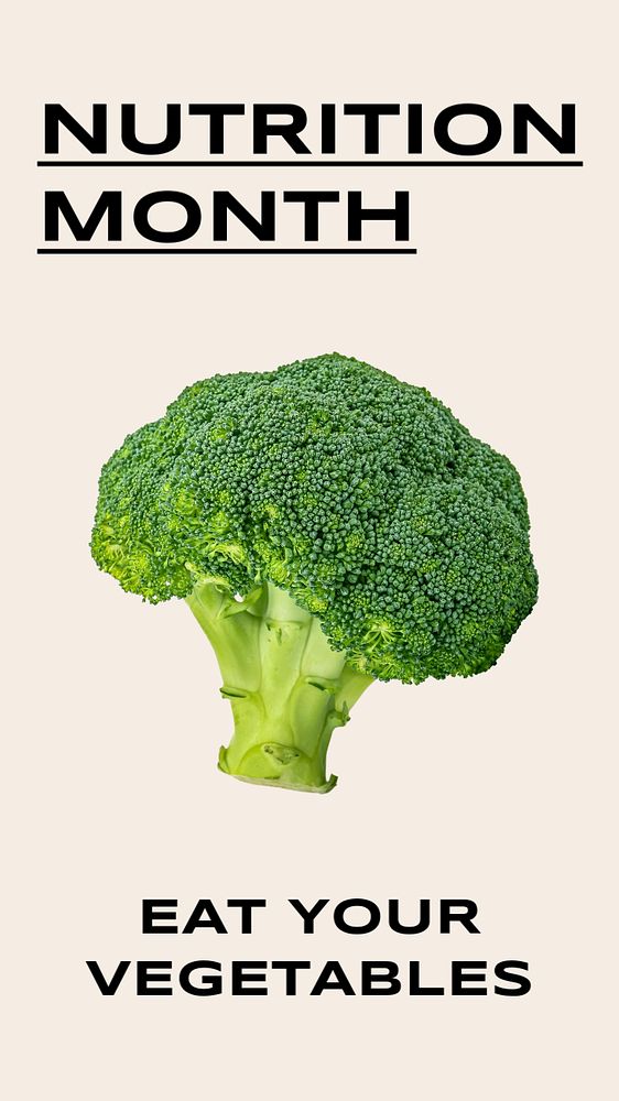 Nutrition month Instagram story template, editable social media ad