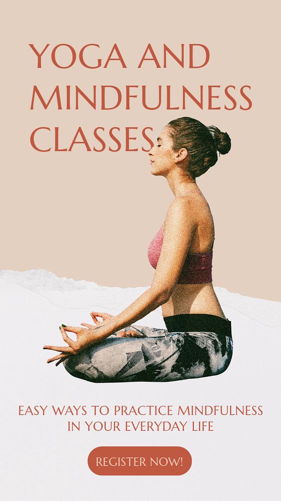 Mindfulness class Instagram story template, editable social media