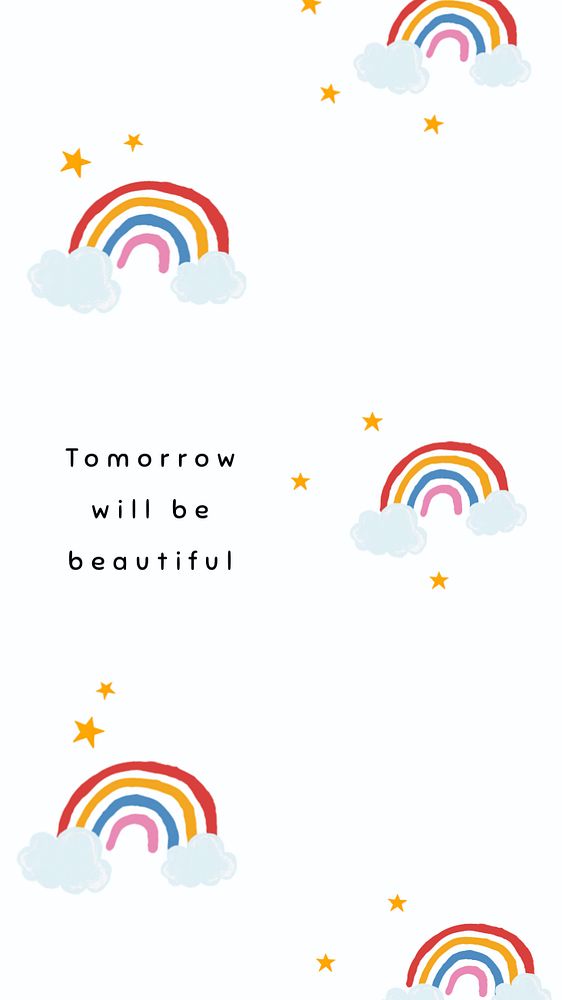 Motivational quote facebook story template, Rainbow design, editable text