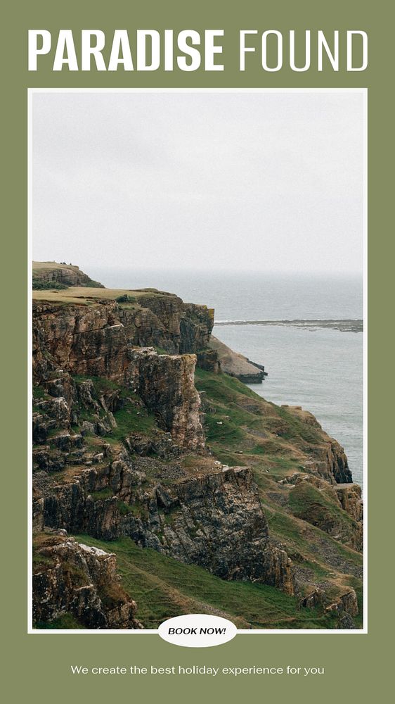 Island travel Instagram story template, editable design