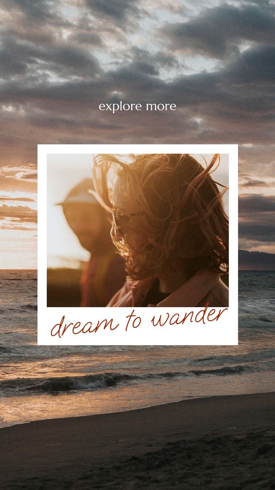 Beach travel Instagram story template, editable design