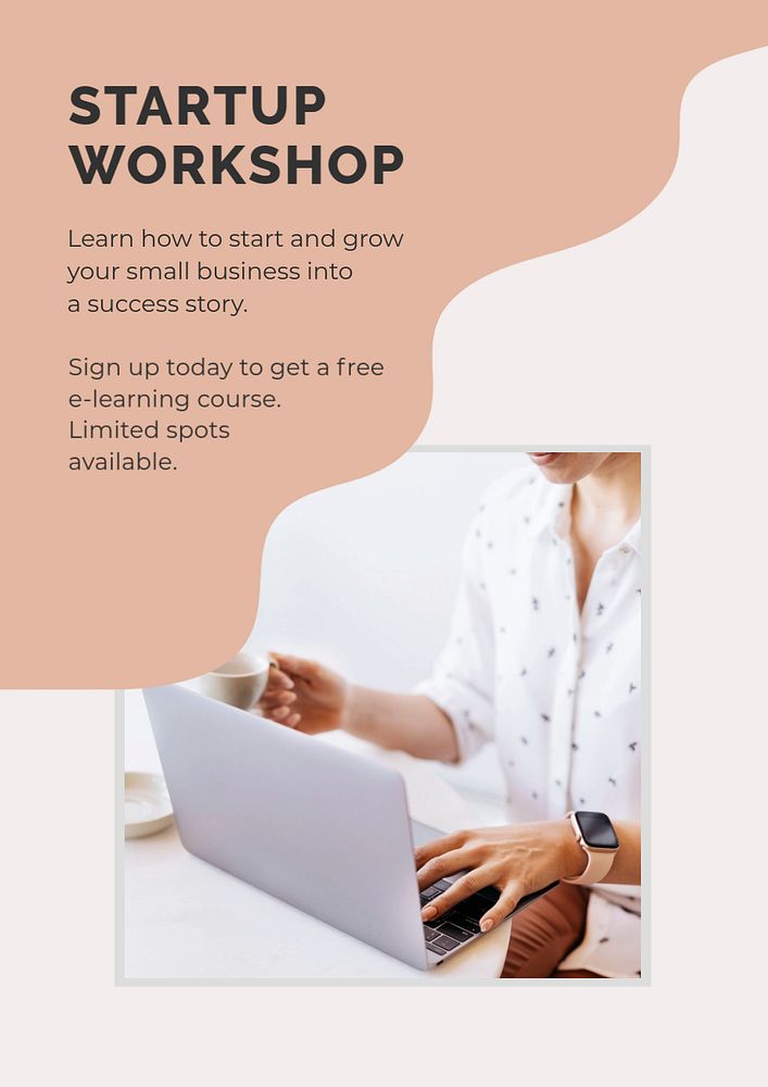 Startup workshop poster template, editable text