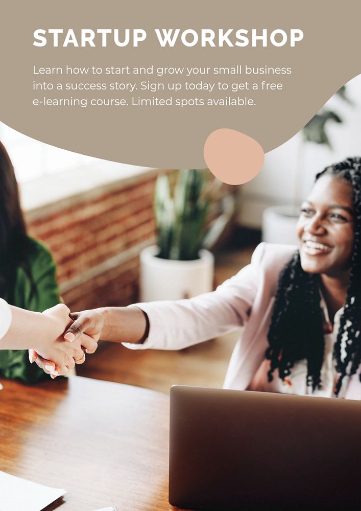 Business workshop poster template, editable text