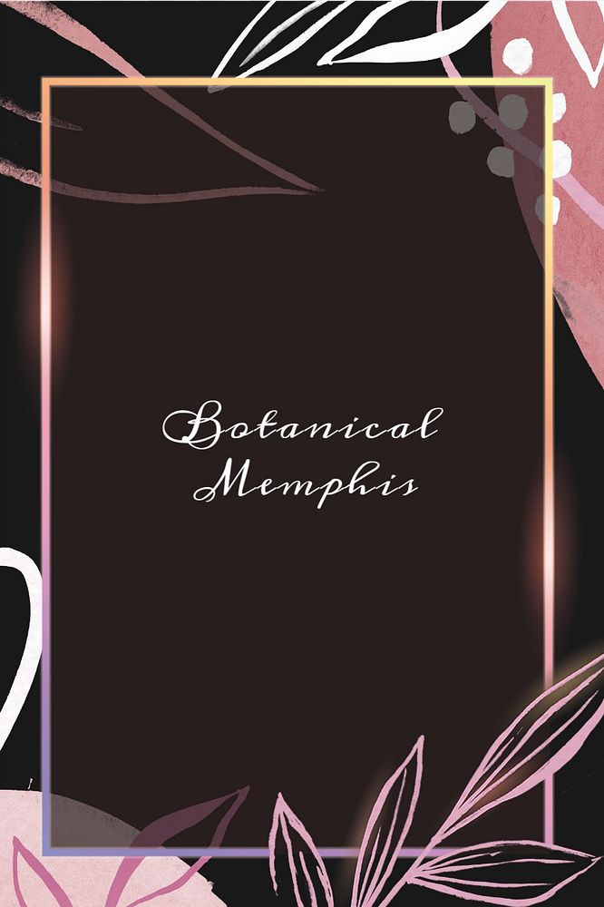 Neon botanical Pinterest post template, black & pink design