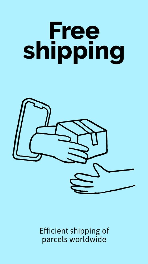 Delivery service Instagram story template, cute doodle 
