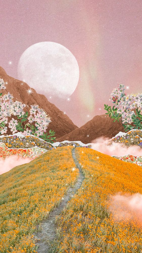 Dreamy collage editable phone wallpaper, outer space design