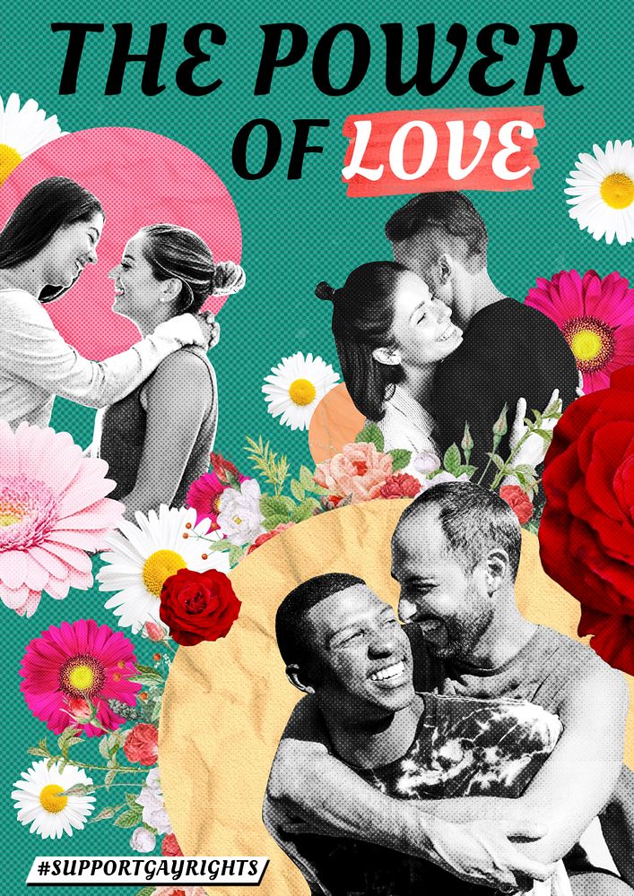 LGBTQ+ Love poster template, remix media design