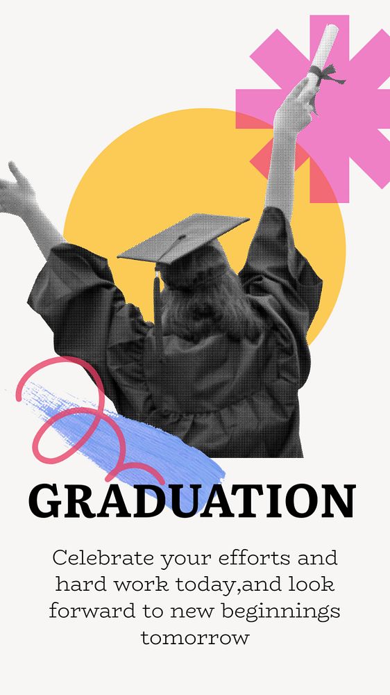 Graduation Instagram story template, education editable design