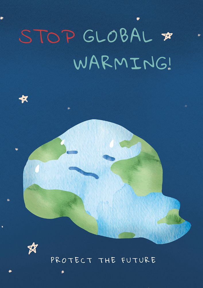 Stop global warming poster template