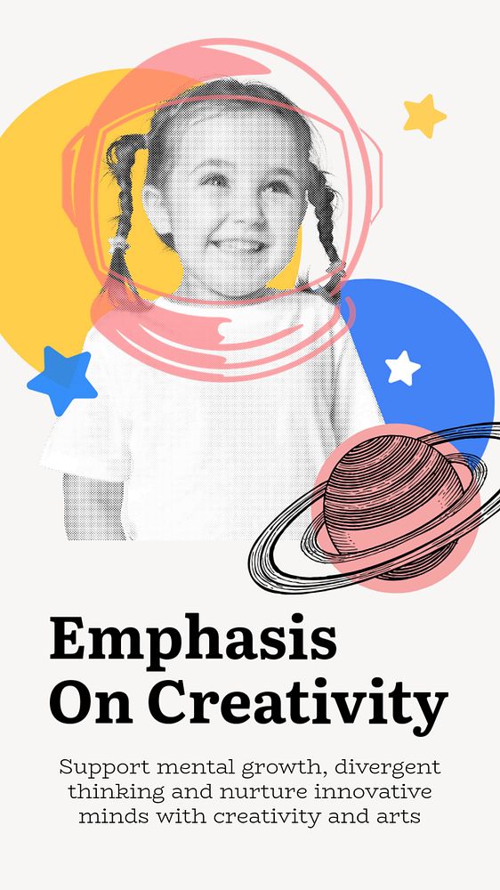 Creative learning Instagram story template, education editable design
