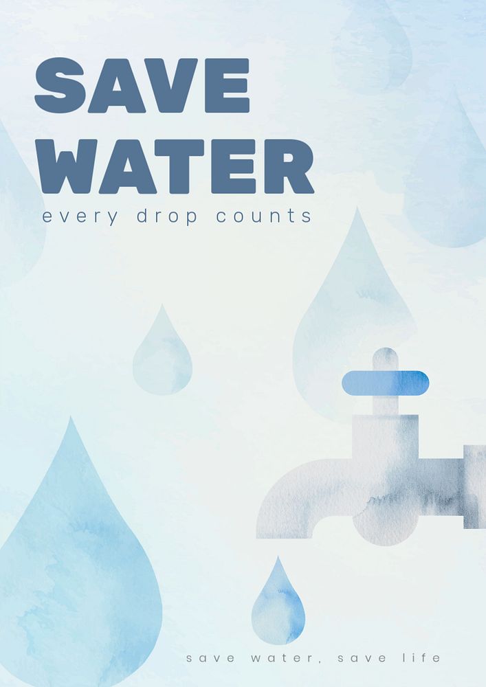 Save water poster template