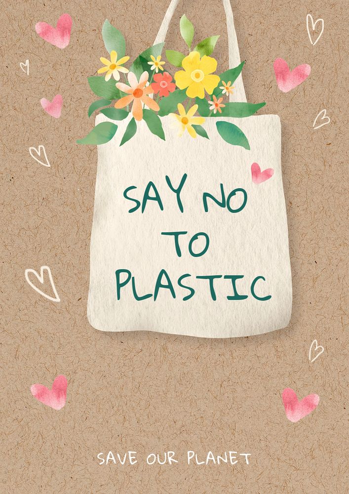 Say no to plastic poster template