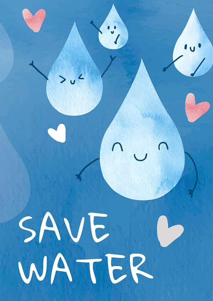 Save water poster template