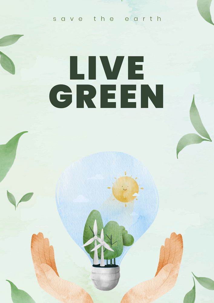 Live green poster template