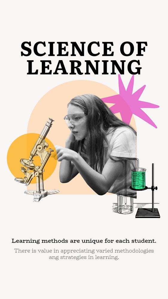 Science study Instagram story template, education editable design