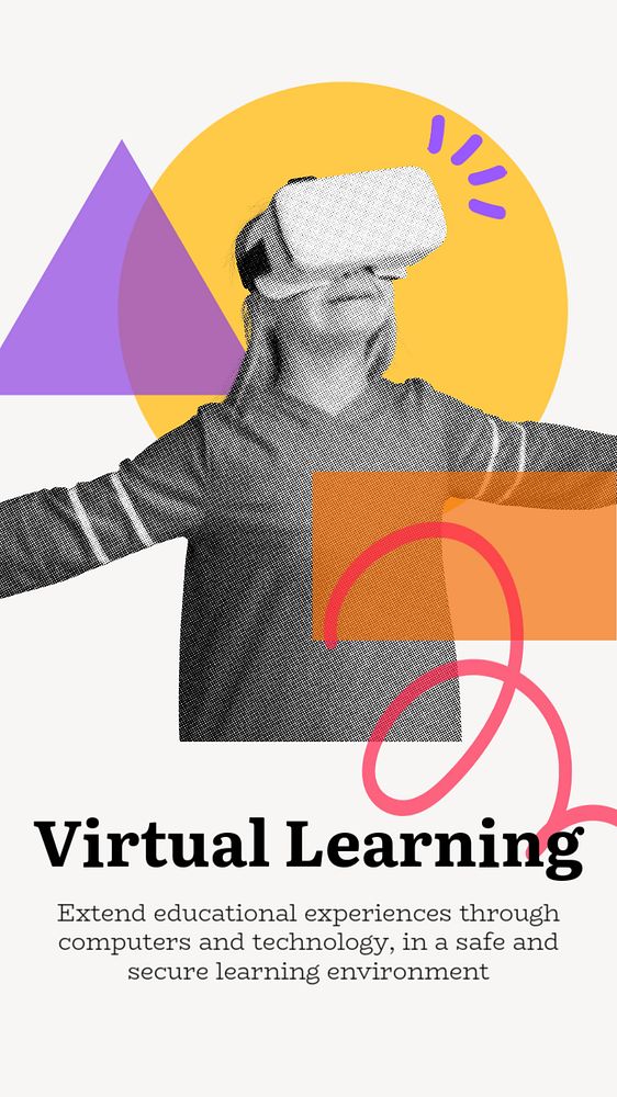 Virtual learning Instagram story template, education editable design