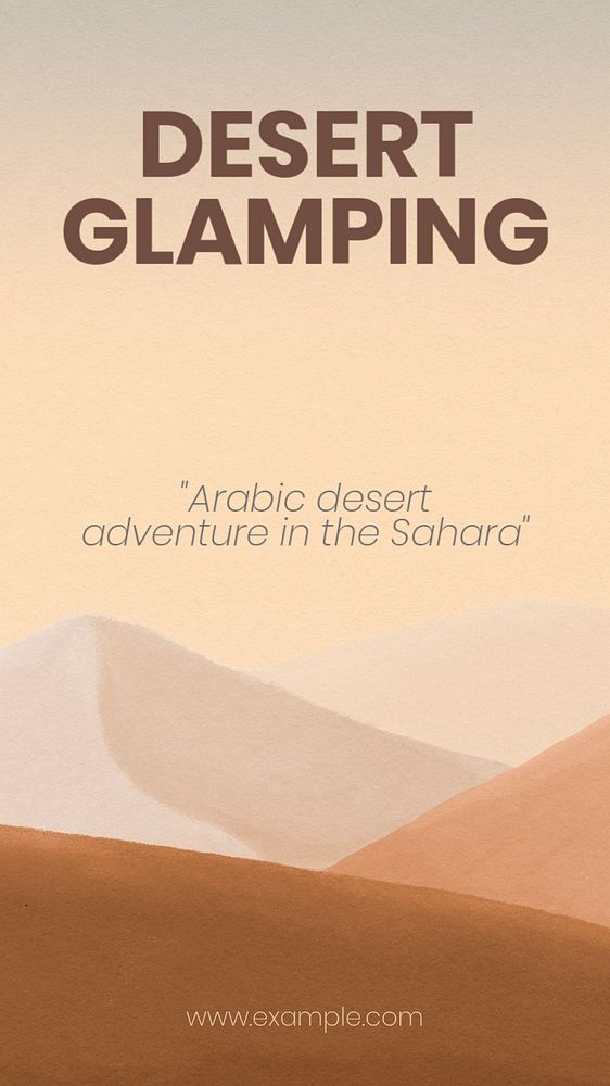 Watercolor desert Instagram story template, landscape illustration