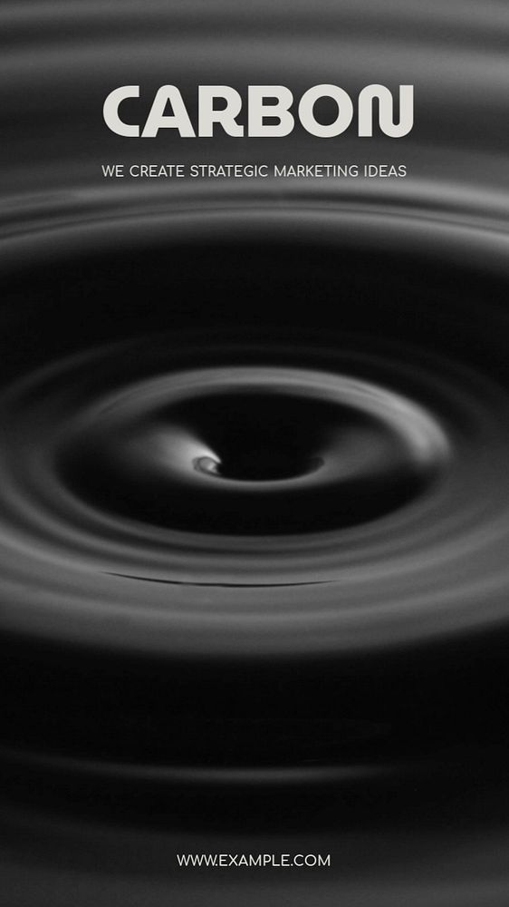 Black aesthetic Instagram story template, water-drop texture