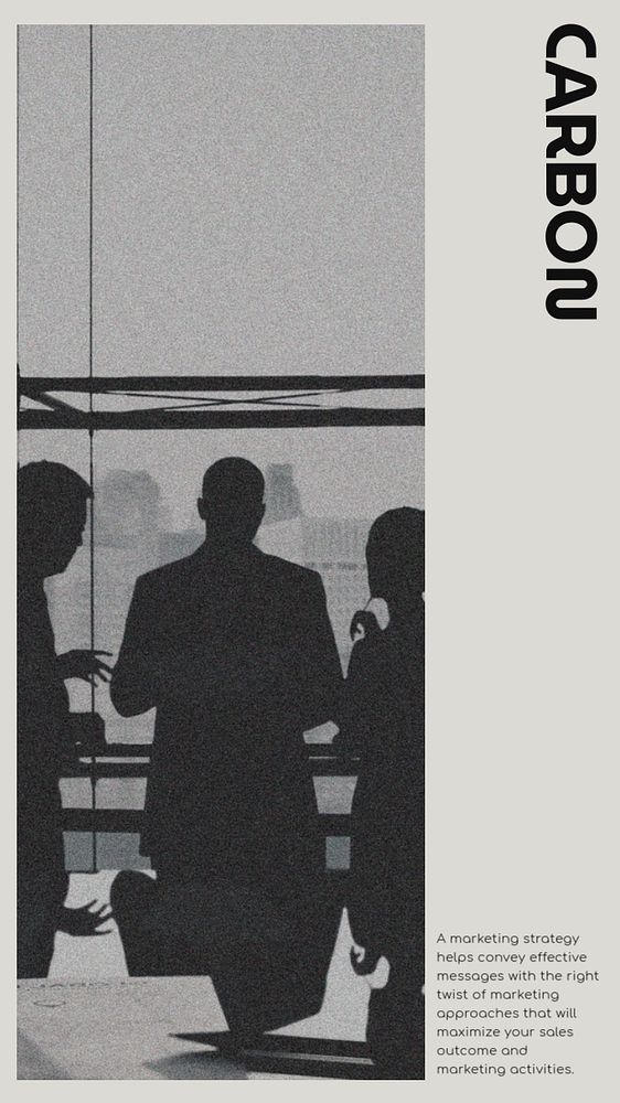 Business meeting Instagram story template, people silhouette